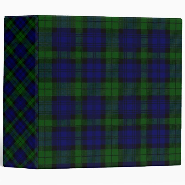 Black Watch Tartan Blue Green Plaid Binder (Front/Spine)