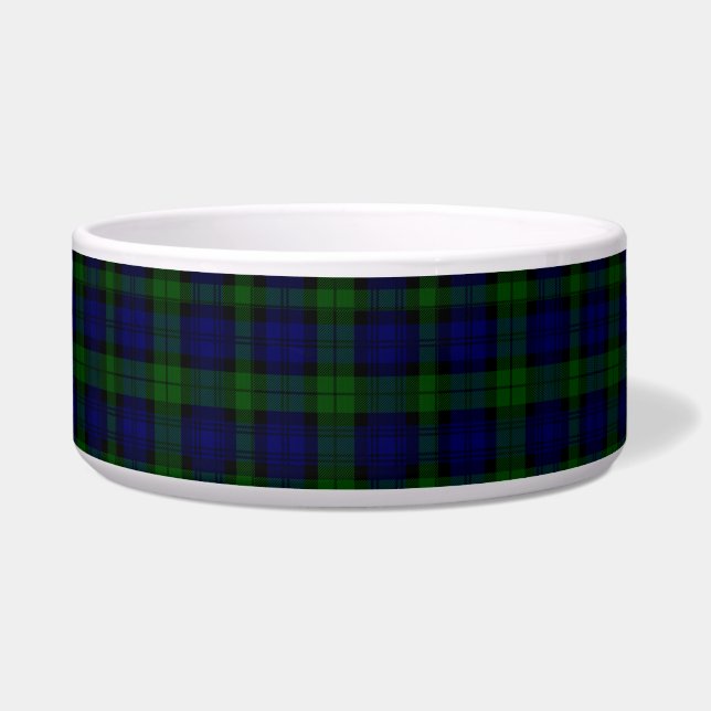 Black Watch Tartan Blue Green Plaid Bowl (Front)
