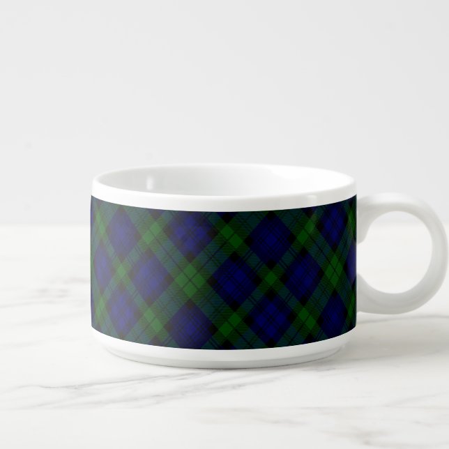Black Watch Tartan Blue Green Plaid Bowl (Left)