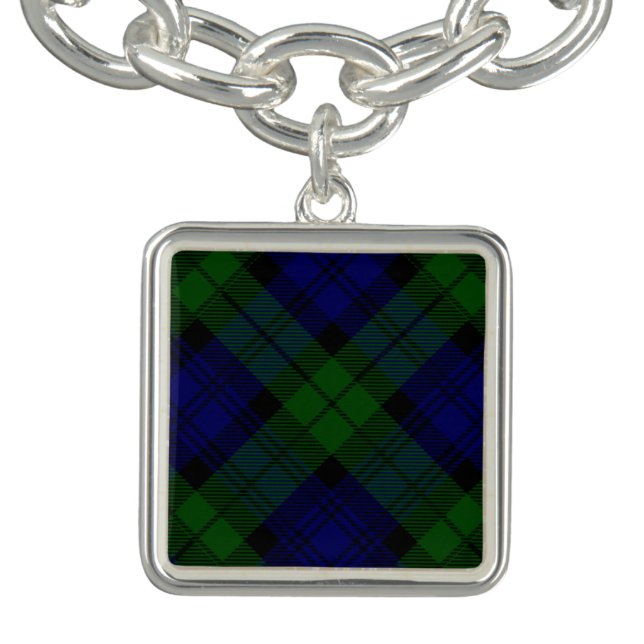 Black Watch Tartan Blue Green Plaid Bracelet (Design)