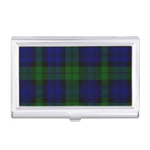 Black Watch Tartan Blue Green Plaid Business Card Case
