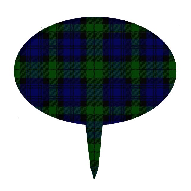 Black Watch Tartan Blue Green Plaid Cake Topper (Front)