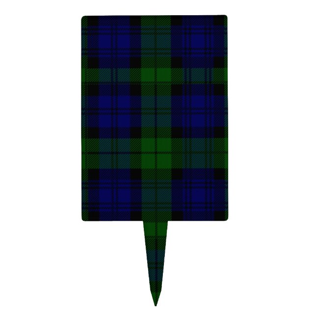 Black Watch Tartan Blue Green Plaid Cake Topper (Front)