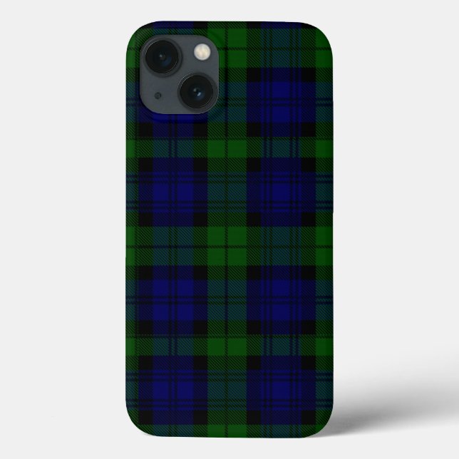 Black Watch Tartan Blue Green Plaid Case-Mate iPhone Case (Back)
