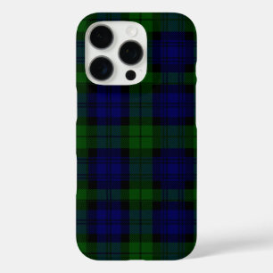 Black Watch Tartan Blue Green Plaid iPhone 16 Pro Case