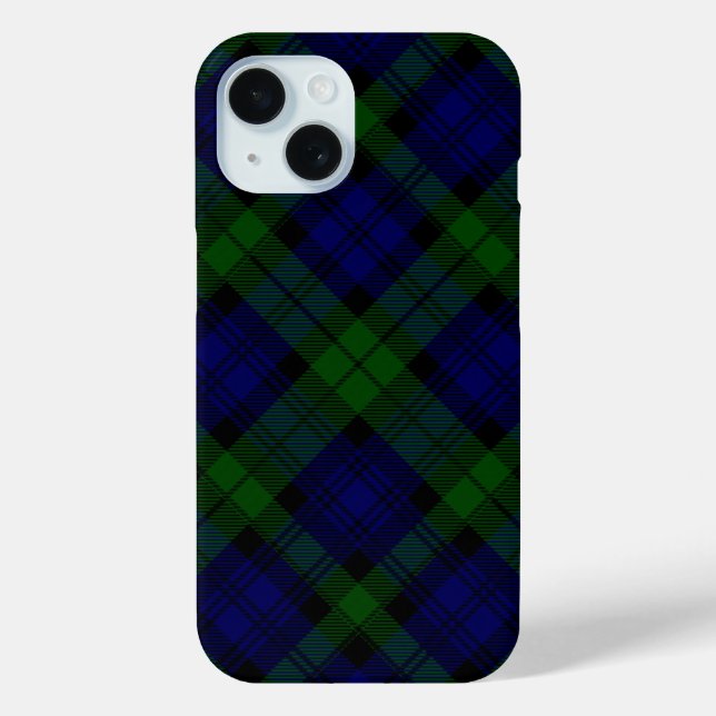 Black Watch Tartan Blue Green Plaid Case-Mate iPhone Case (Back)