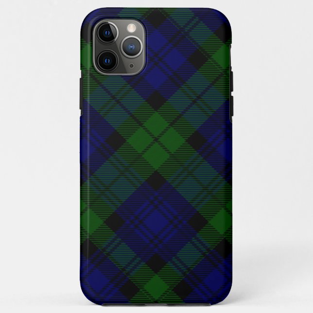 Black Watch Tartan Blue Green Plaid Case-Mate iPhone Case (Back)
