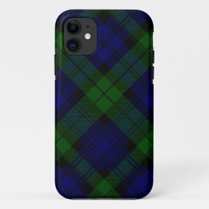 Black Watch Tartan Blue Green Plaid iPhone 11 Case