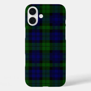Black Watch Tartan Blue Green Plaid iPhone 16 Plus Case