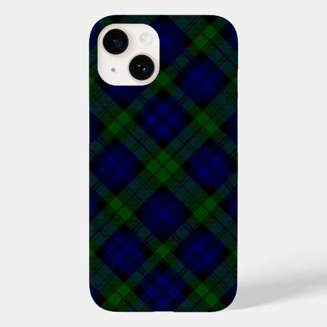 Black Watch Tartan Blue Green Plaid Case-Mate iPhone Case (Back)