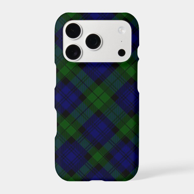 Black Watch Tartan Blue Green Plaid Case-Mate iPhone Case (Back)