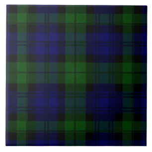 Black Watch Tartan Blue Green Plaid Ceramic Tile