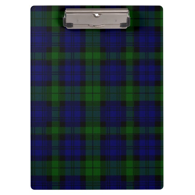Black Watch Tartan Blue Green Plaid Clipboard (Front)