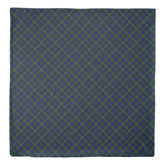 Black Watch Tartan Blue Green Plaid Duvet Cover (Front)