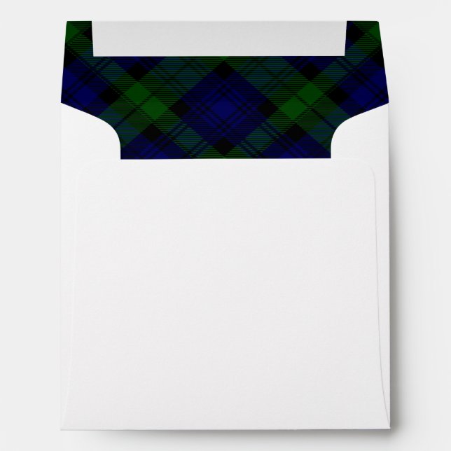 Black Watch Tartan Blue Green Plaid Envelope (Back (Bottom))