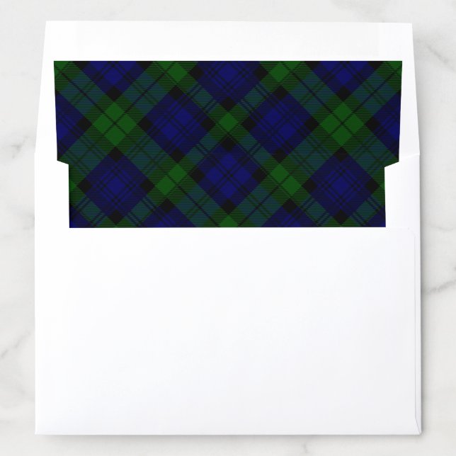 Black Watch Tartan Blue Green Plaid Envelope Liner (In Envelope)