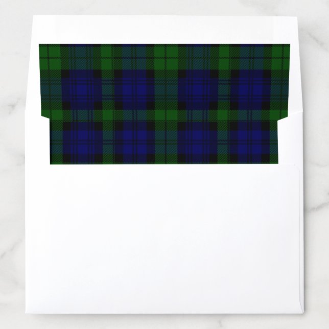 Black Watch Tartan Blue Green Plaid Envelope Liner (In Envelope)
