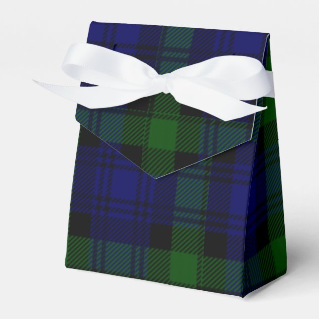 Black Watch Tartan Blue Green Plaid Favor Boxes (Front Side)