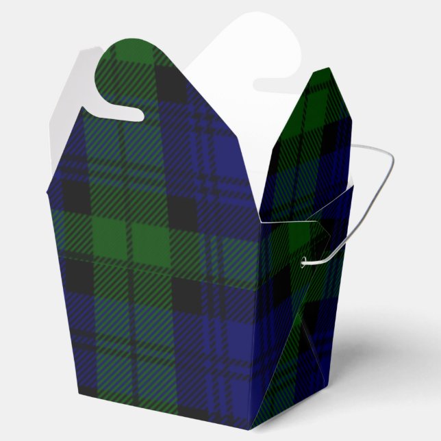 Black Watch Tartan Blue Green Plaid Favor Boxes (Opened)