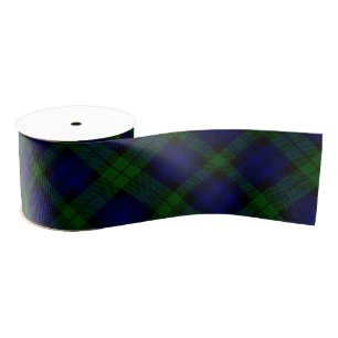 Black Watch Tartan Blue Green Plaid Grosgrain Ribbon
