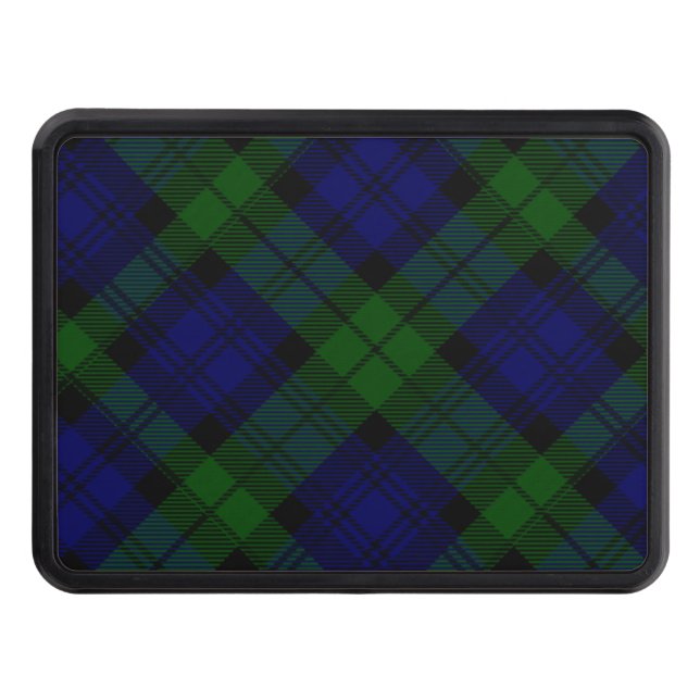 Black Watch Tartan Blue Green Plaid Hitch Cover (Front)