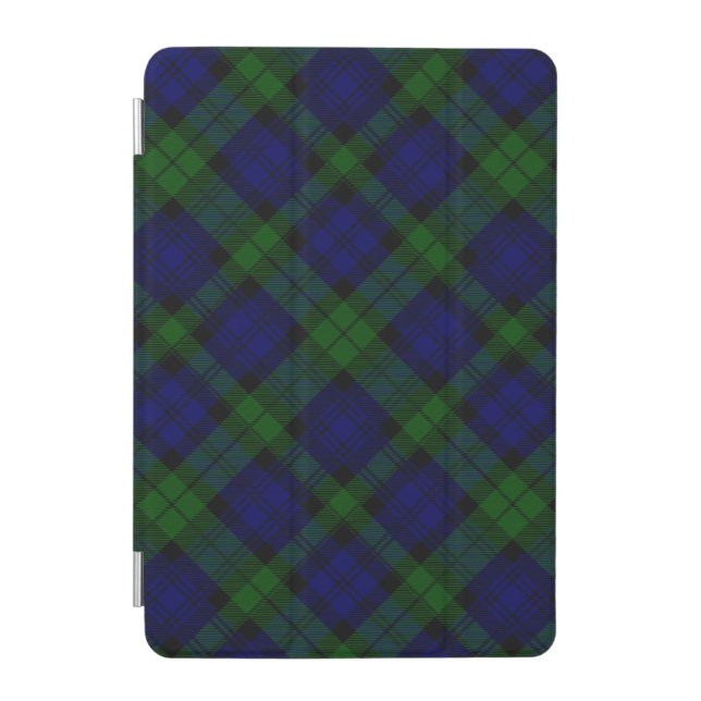 Black Watch Tartan Blue Green Plaid iPad Mini Cover (Front)