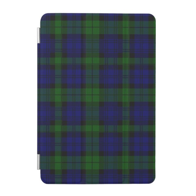Black Watch Tartan Blue Green Plaid iPad Mini Cover (Front)