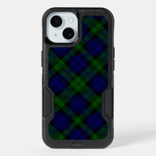 Black Watch Tartan Blue Green Plaid iPhone 15 Case