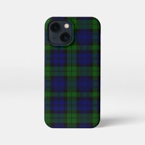 Black Watch Tartan Blue Green Plaid iPhone 13 Mini Case