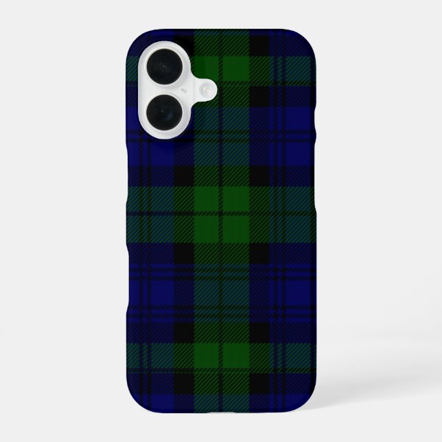 Black Watch Tartan Blue Green Plaid iPhone Case (Back)