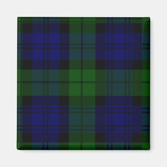 Black Watch Tartan Blue Green Plaid Magnet (Front)