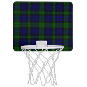 Black Watch Tartan Blue Green Plaid Mini Basketball Hoop