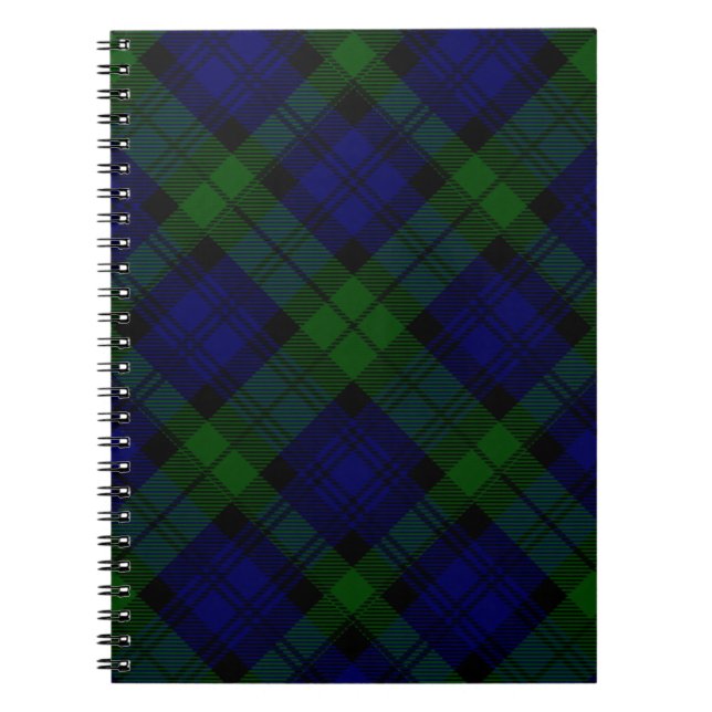 Black Watch Tartan Blue Green Plaid Notebook (Front)