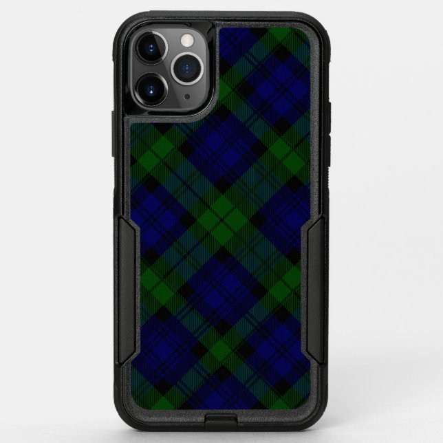 Black Watch Tartan Blue Green Plaid Otterbox iPhone Case (Back)