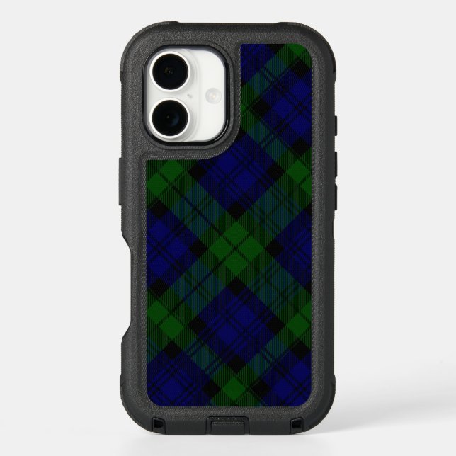 Black Watch Tartan Blue Green Plaid Otterbox iPhone Case (Back)