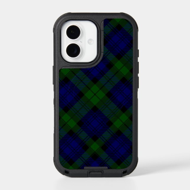 Black Watch Tartan Blue Green Plaid Otterbox iPhone Case (Back)