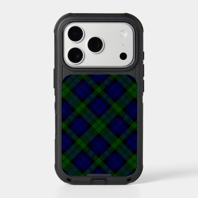 Black Watch Tartan Blue Green Plaid Otterbox iPhone Case (Back)