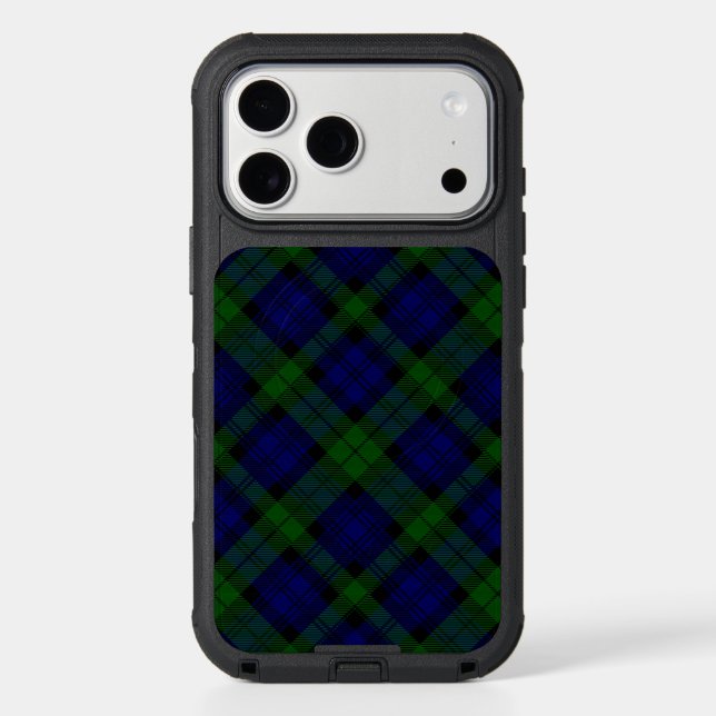 Black Watch Tartan Blue Green Plaid Otterbox iPhone Case (Back)