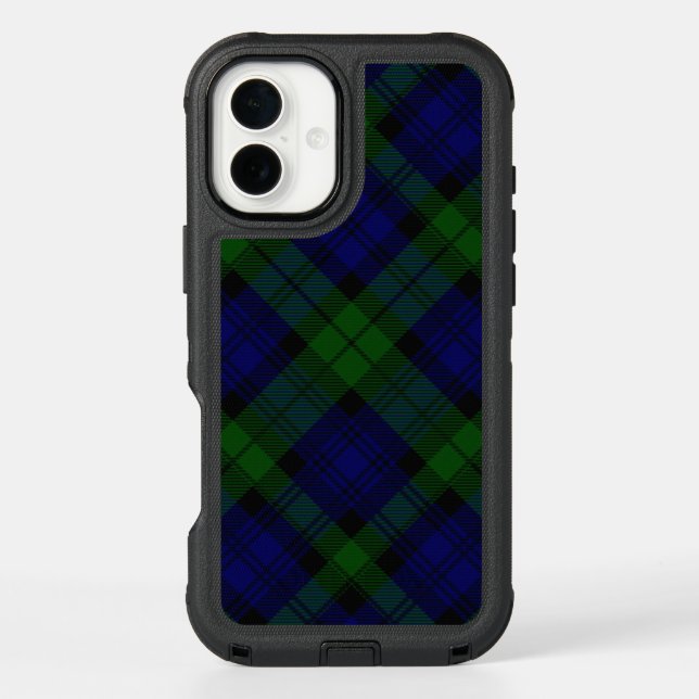 Black Watch Tartan Blue Green Plaid Otterbox iPhone Case (Back)