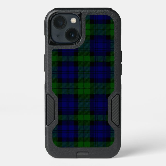 Black Watch Tartan Blue Green Plaid Otterbox iPhone Case (Back)