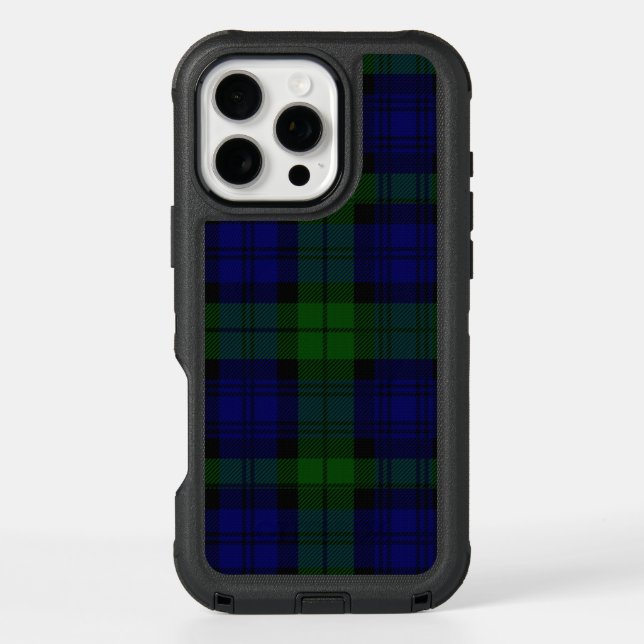 Black Watch Tartan Blue Green Plaid Otterbox iPhone Case (Back)