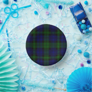 Black Watch Tartan Blue Green Plaid Paper Bowls