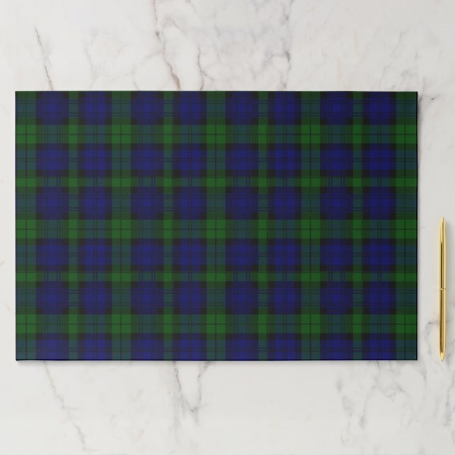 Black Watch Tartan Blue Green Plaid Paper Pad (Insitu)