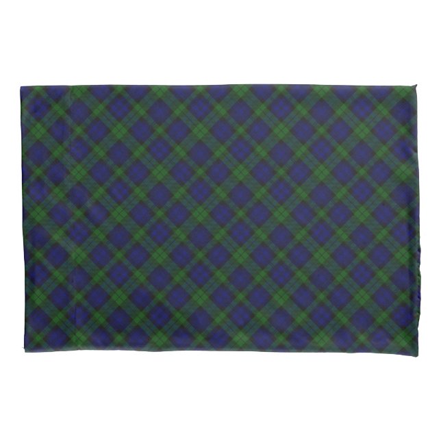 Black Watch Tartan Blue Green Plaid Pillow Case (Front-Left)