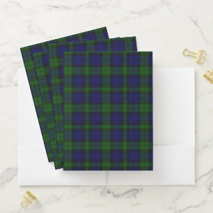 Black Watch Tartan Blue Green Plaid Pocket Folder