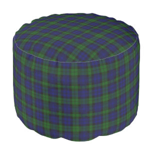 Black Watch Tartan Blue Green Plaid Pouf