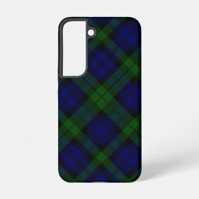 Black Watch Tartan Blue Green Plaid Samsung Galaxy Case (Back)