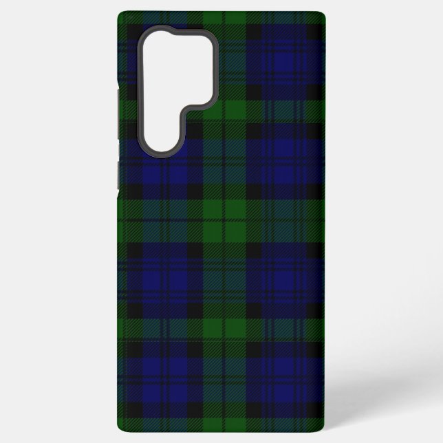 Black Watch Tartan Blue Green Plaid Samsung Galaxy Case (Back)