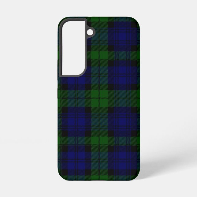 Black Watch Tartan Blue Green Plaid Samsung Galaxy Case (Back)