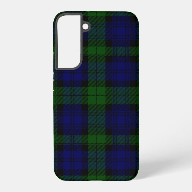 Black Watch Tartan Blue Green Plaid Samsung Galaxy Case (Back)
